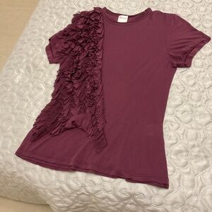 Red Valentino burgundy 100% cotton top size S Made in Italy